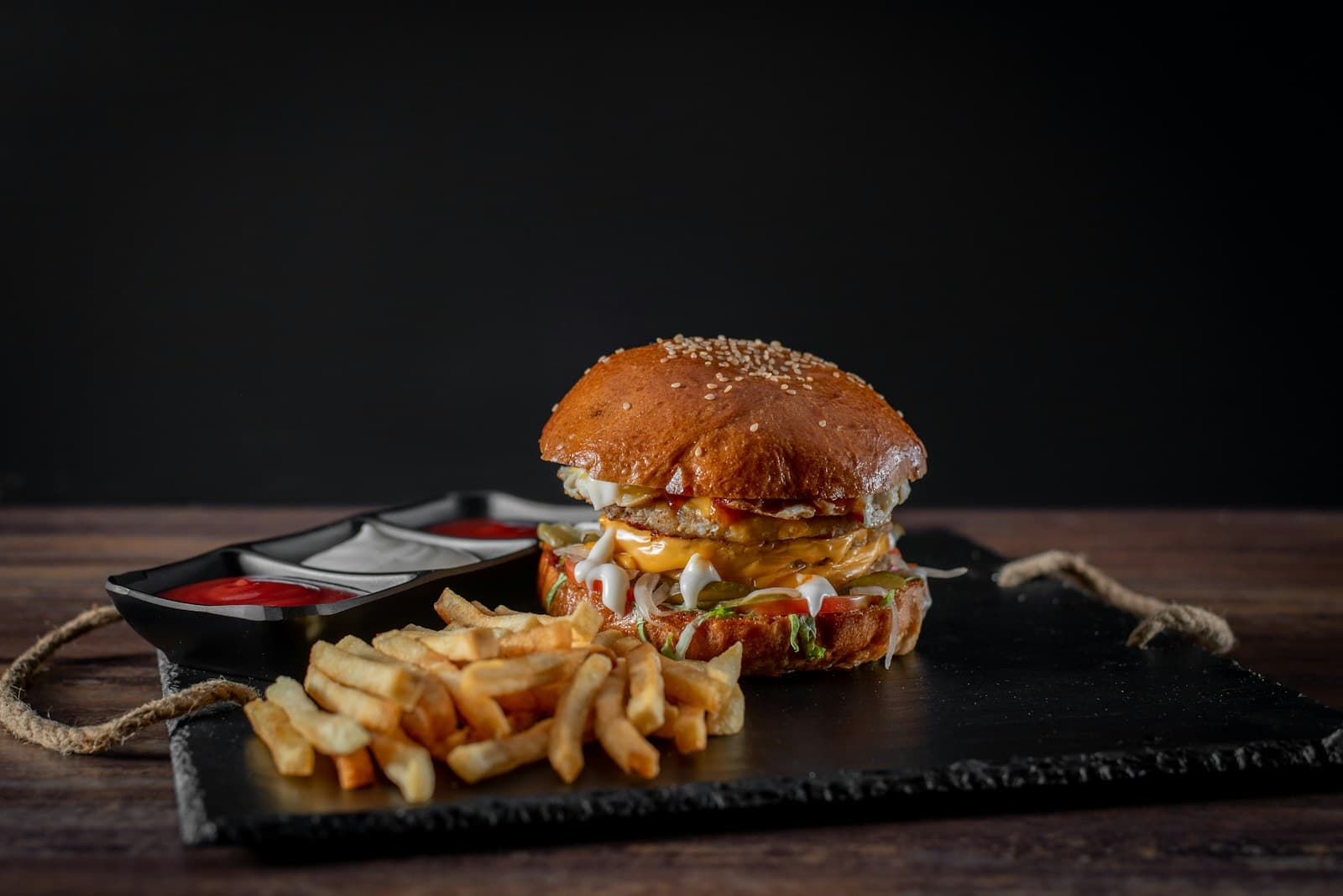 Hamburguesas y pizzas
